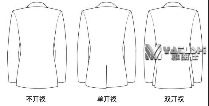 西服的开叉方法与穿着的不同体型的选择